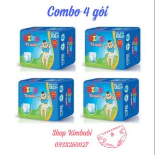 Combo 4 gói tã quần bino xxxl 14 miếng dành cho bé 18-35 kg