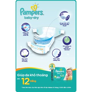 [thêm 4m] Tã dán Pampers M34 (38 miếng)