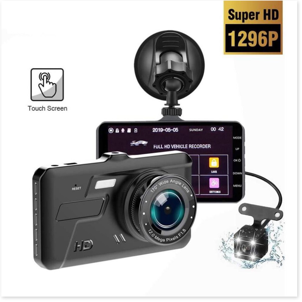 [CHÍNH HÃNG] Camera hành trình xe hơi màn hình cảm ứng V10-A12 có camera lùi có màn hình LCD siêu nét 1080P