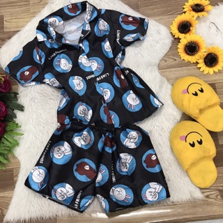 Bộ ngủ phi bóng Pijama gấu line