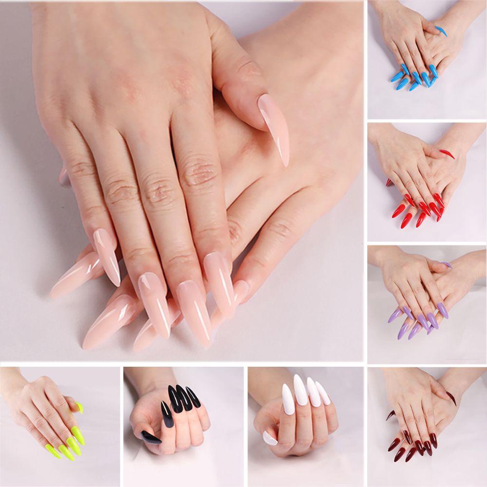 Bộ Móng Tay Giả Chất Liệu Acrylic Siêu Dài Che Phủ Toàn Diện