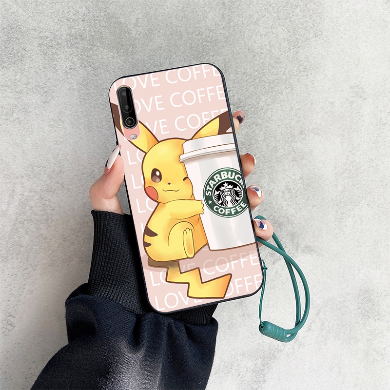 Ốp Điện Thoại In Hoạt Hình Pikachu Kèm Dây Đeo Cho Wiko View4 View 4 Lite View4Lite
