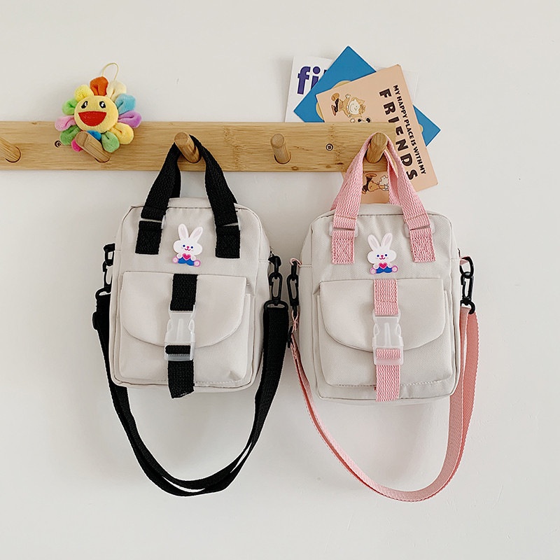 Túi Đeo Chéo Vải Canvas Mềm Kiểu Vuông Nhỏ Gọn Thời Trang Cho Nữ