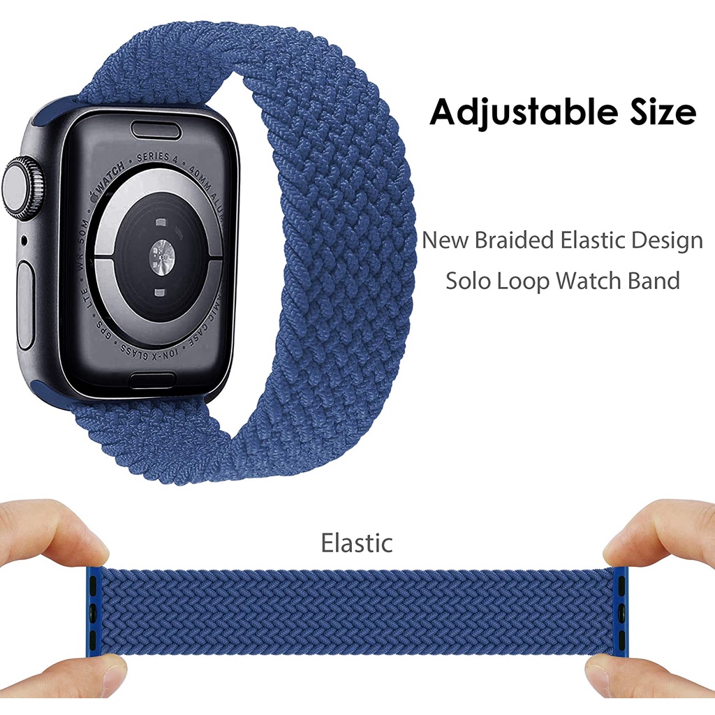 Dây đeo vải nylon co giãn nhiều màu tùy chọn cho đồng hồ Apple Watch 44mm 40mm 38mm 42mm iWatch series 1 2 3 4 5 Se 6