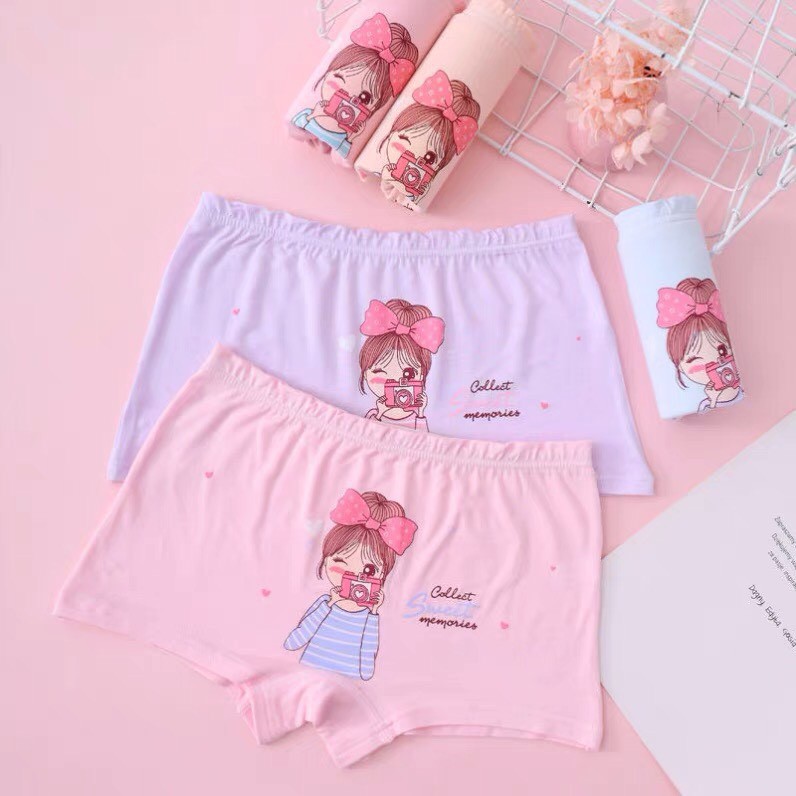 [ COTTON QC siêu rẻ] SET 2quần chip, quần lót bé gái 100% cotton siêu mềm mịn kháng khuẩn size cho bé 12-32kg