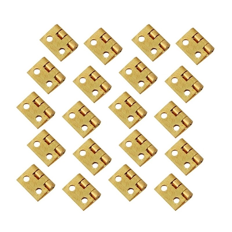 10 Pcs/Set DIY Right Angle Copper Hinge/ Mini Copper Hinge/ Folding Small Brass Hinge with Nail/ Wooden Box Cabinet Door Metal Hinges Furniture Accessories
