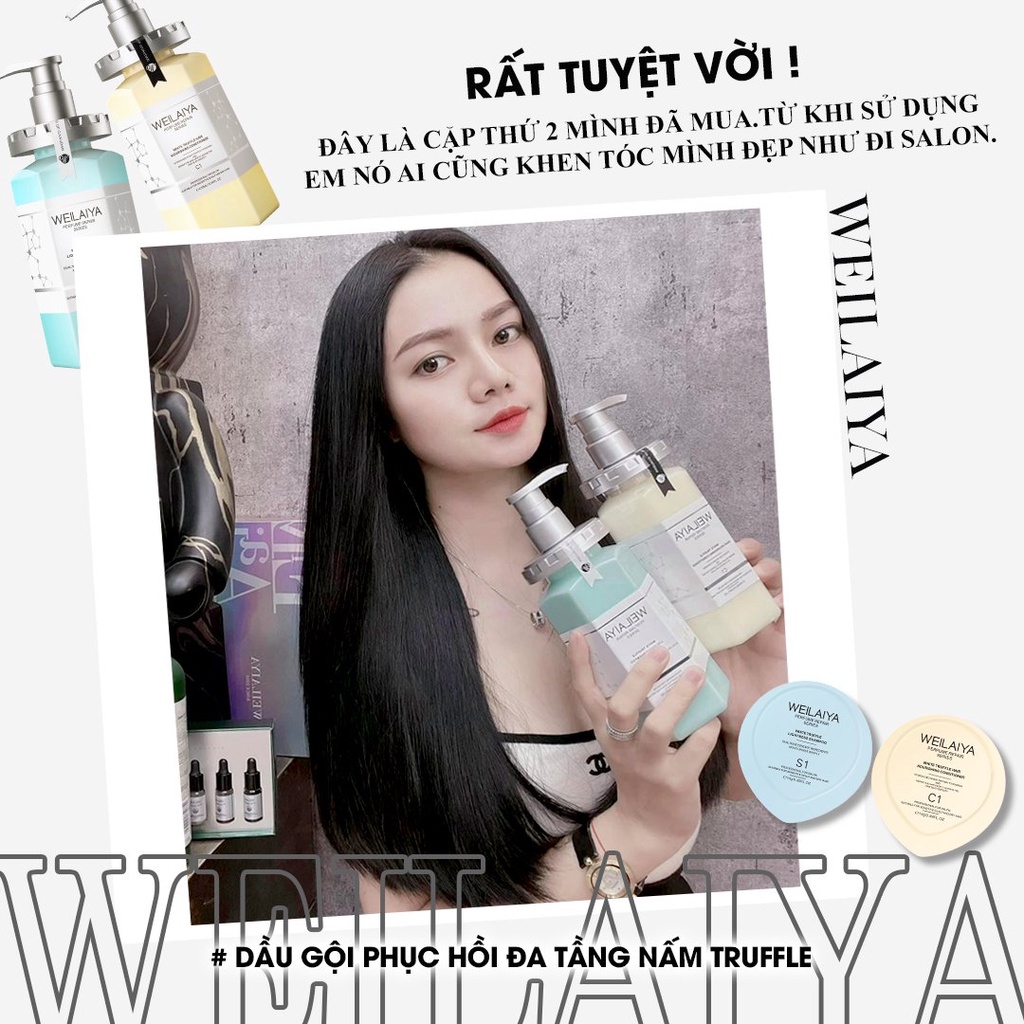 Bộ Dầu Gội Phục Hồi Đa Tầng Nấm Truffle Weilaiya Chính Hãng 450ml
