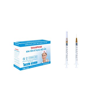 Bơm kim tiêm 1cc Tanaphar hộp 100 cây