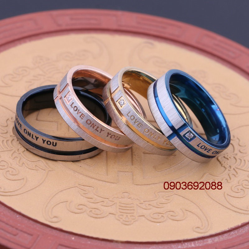 Nhẫn cặp tình nhân, nhẫn đính đá Love Only You N57