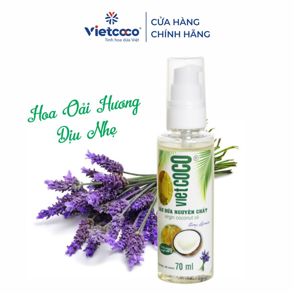 Dầu dừa nguyên chất Vietcoco chai 70ml hương Lavender | BigBuy360 - bigbuy360.vn