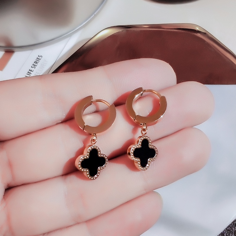 [Jiudoulan] Bông Tai Cỏ Bốn Lá Thanh Lịch Thời Trang Hàn Quốc Dành Cho Nữ