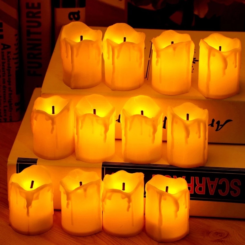 Đèn LED hình dáng nến hoạt động bằng pin màu đen tiện dụng để trang trí tiệc cưới