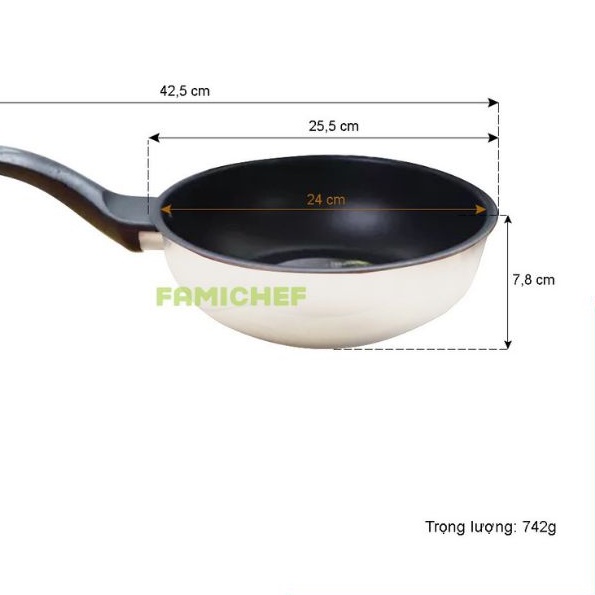 Chảo chống dính sâu lòng 24 cm Fivestar