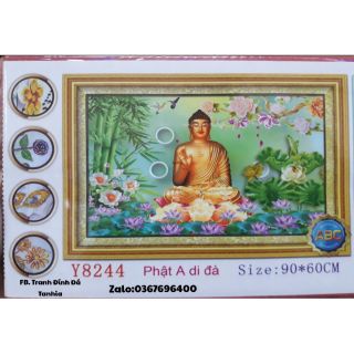 Tranh đính đá phật A di da y8244 ( 90 x 60cm)