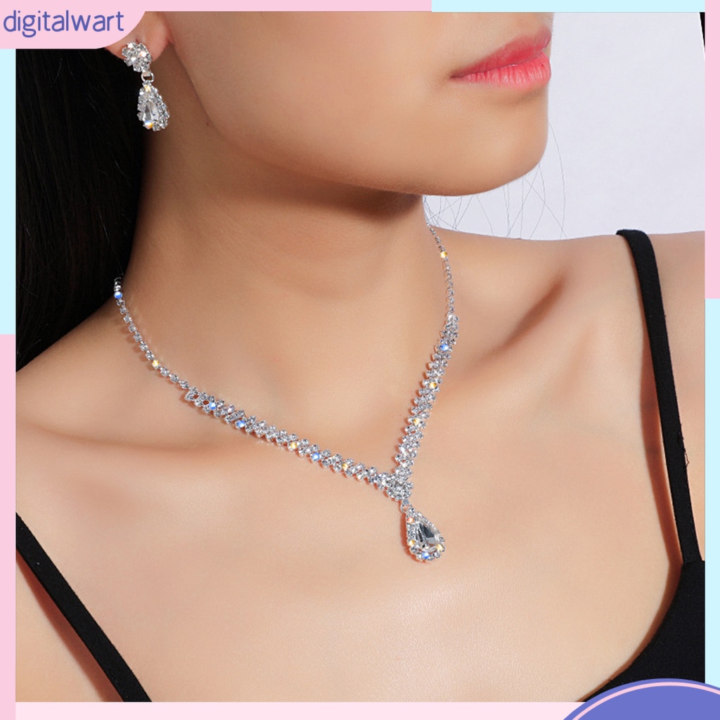 Set vòng cổ và đôi khuyên tai kiểu dáng thời trang thanh lịch dành cho nữ