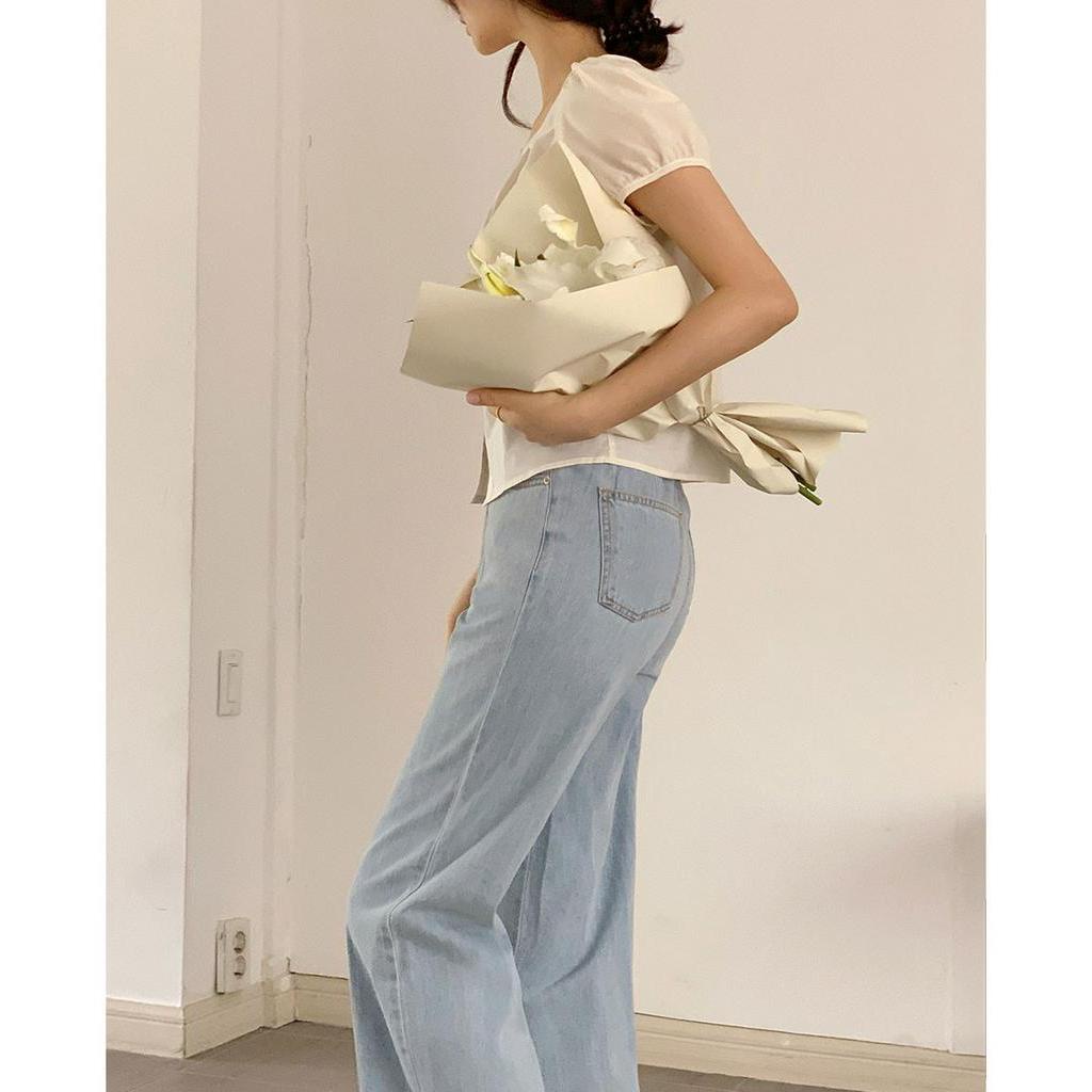 Áo Sơ Mi Ngắn Tay Cổ Tròn Trơn Màu 51488