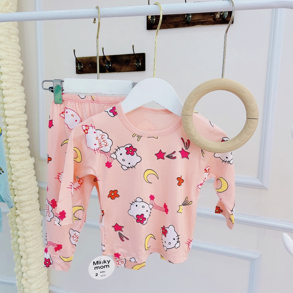 Bộ Dài Tay Minky mom Thu Đông Thun Lạnh Kín Thân Cho Bé