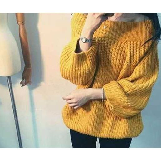 Áo Len Sweater Đan Trơn Nữ Tay Ống Form Rộng SAVVY Thời Trang Nữ Ulzzang Nổi Bật