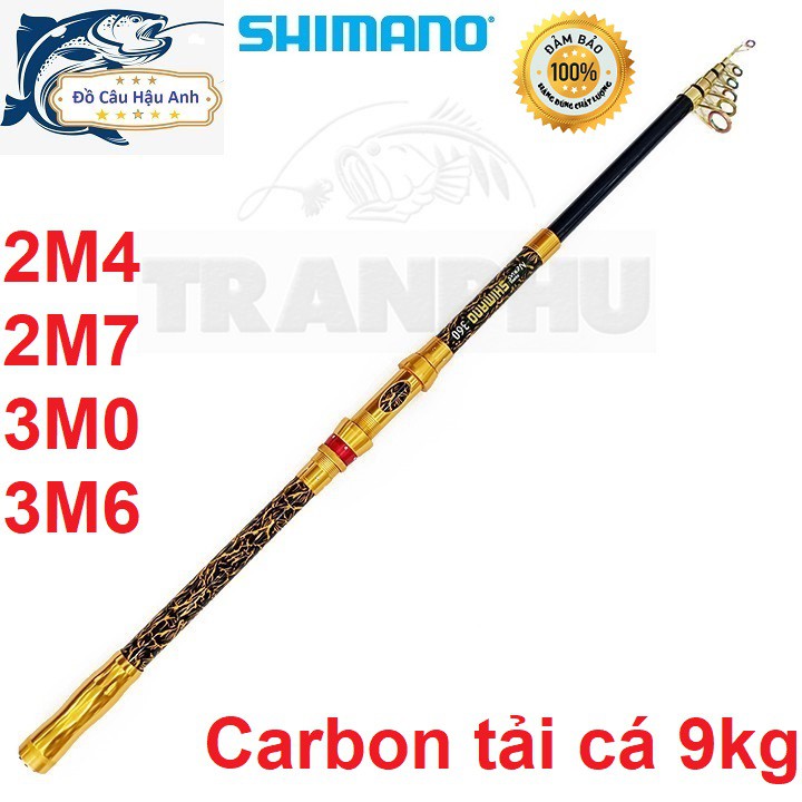 Cần câu máy rút Shimano vàng hoa 2m4 - 3m6 siêu khỏe CC22