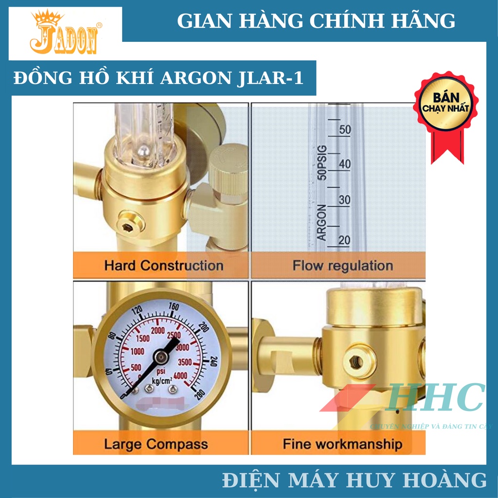 Đồng hồ khí Argon tiết kiệm khí loại cao cấp hiệu Jadon