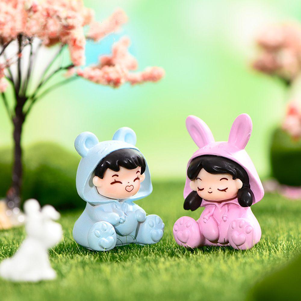 MUVAKO Set 2 Mô Hình Nhân Vật  Mặc Đồ Ngủ Mini Để Bàn Trang Trí Tiểu Cảnh
