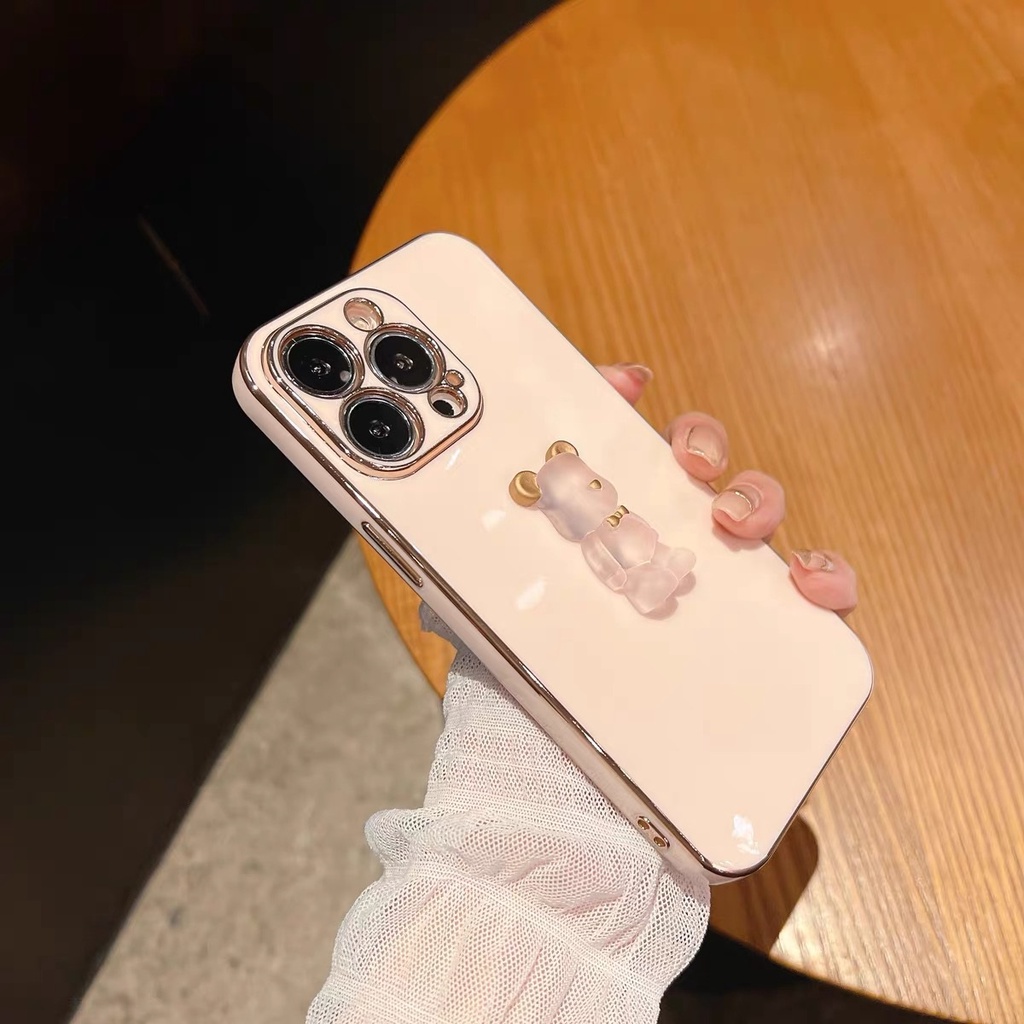 Ốp Điện Thoại Mềm Mạ Điện Hình Gấu Cho iPhone 14proamxc 13proamx 11 11 pro 11 pro max 12 12 12 pro 12 pro max