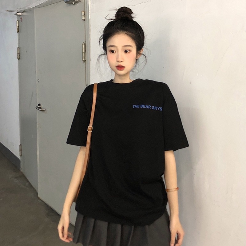 Áo Thun HIIXIIVI T-Shirt Tay Ngắn Cổ Tròn In Hình Hoàng Hôn Thời Trang Mùa Hè Phong Cách Hàn Quốc Dành Cho Nữ 2022