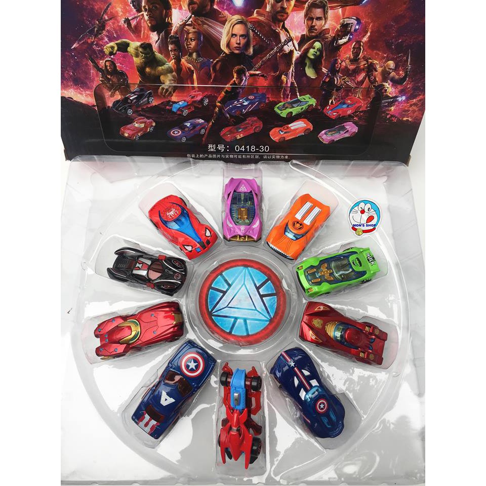 set 10 chiếc xe sắt siêu anh hùng avengers