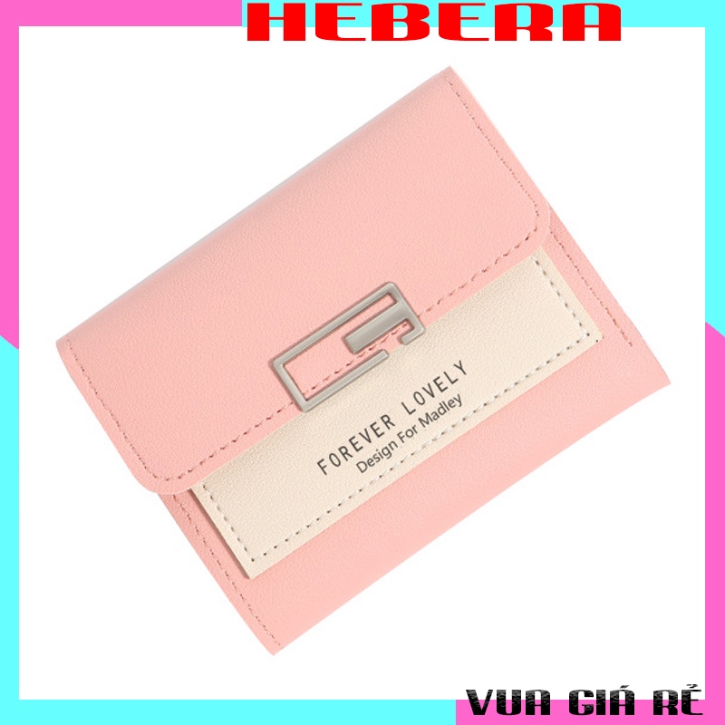 Ví nữ ngắn mini đẹp cao cấp nhỏ xinh cầm tay HEBERA đựng thẻ tiền nhiều ngăn da PU C106 (125)