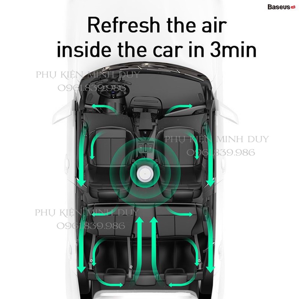 Máy lọc không khí tích hợp phun sương tạo ẩm dùng cho xe hơi Baseus Freshing Breath Car Air Purifier