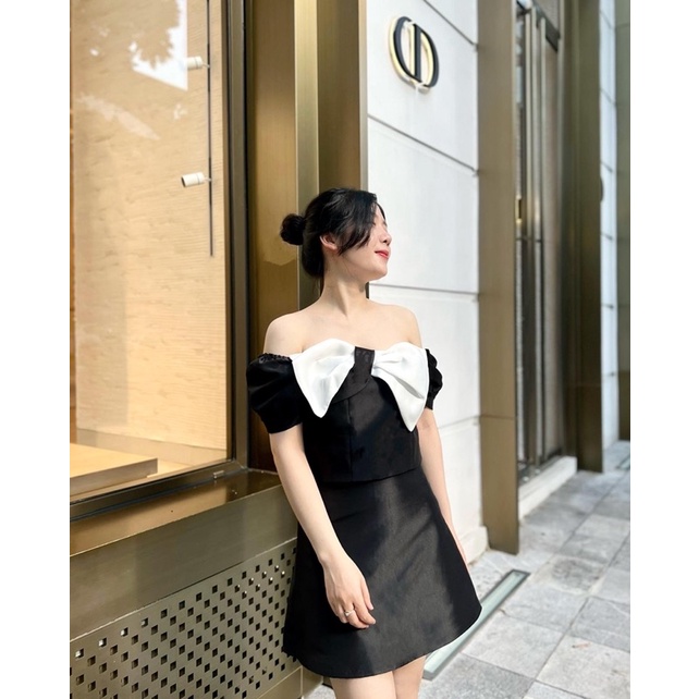 Set áo nơ lệch cách điệu Ella Set