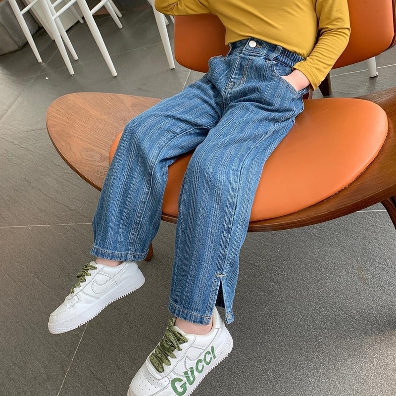 Quần Jeans ống rộng phong cách Hàn quốc cho bé gái