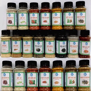 Giavi- bột gia vị nguyên chất :tỏi, gừng, quế, hồi, riềng, sả, tiêu, hành