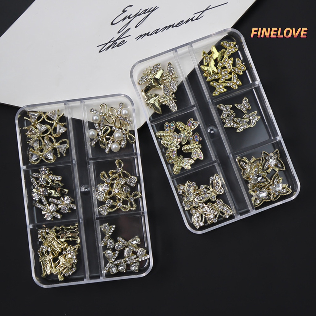 Phụ Kiện Trang Trí Móng Tay Hình Bướm Bằng Hợp Kim Đính Đá Xinh Xắn