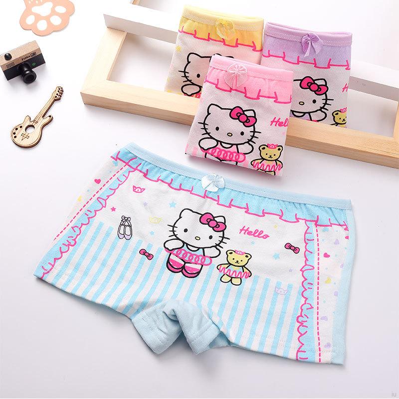 Quần Lót Cotton Mềm Mại Họa Tiết Hello Kitty Cho Bé Gái