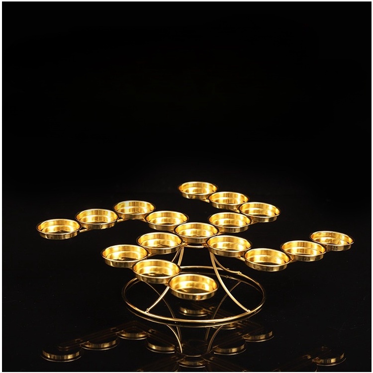 Đèn dược sư chư vạn , đế nến hợp kim chữ vạn