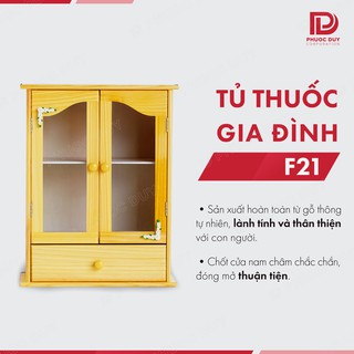 Tủ thuốc, Tủ y tế Gia đình treo tường bằng gỗ F21- Nhiều kích thước, Nhiều màu - BH 12 tháng 1 đổi 1 (Giao hỏa tốc HCM)