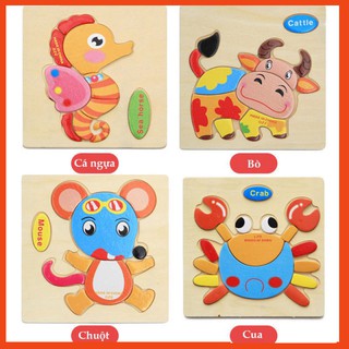 Thẻ học tiếng anh 3D bằng gỗ nhiều chủ đề giúp bé vừa học vừa chơi, đồ chơi cho bé từ 2 đến 6 tuổi - Mẫu ngẫu nhiên