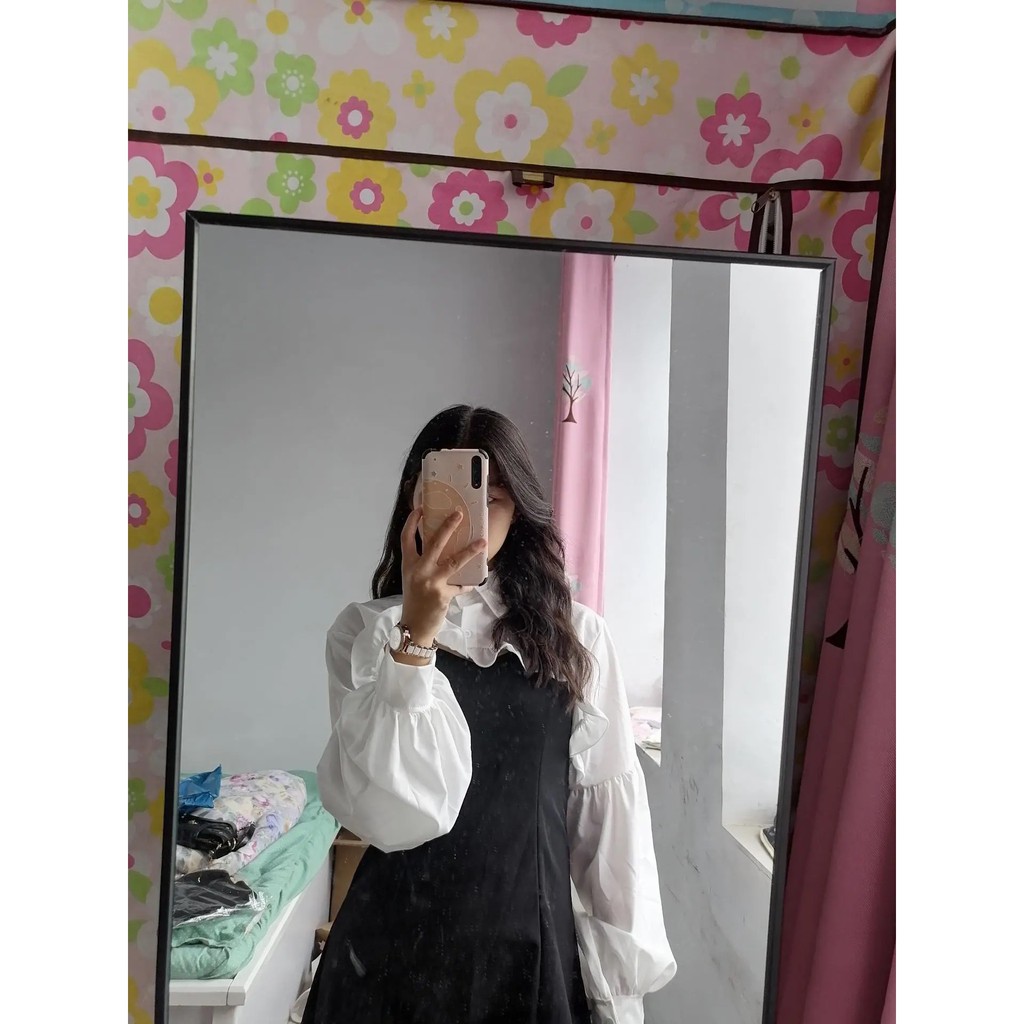 Set váy dây phối áo croptop sơ mi cool ngầu ulzzang