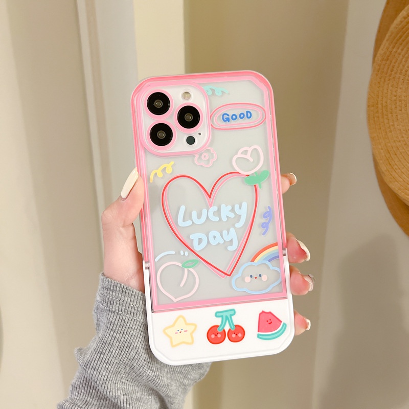 Ốp lưng iphone Ốp Điện Thoại Kèm Giá Đỡ Tàng Hình Cho iphone13Pro / 12Promax / Love 11 / xr / 14pro Dinuo case