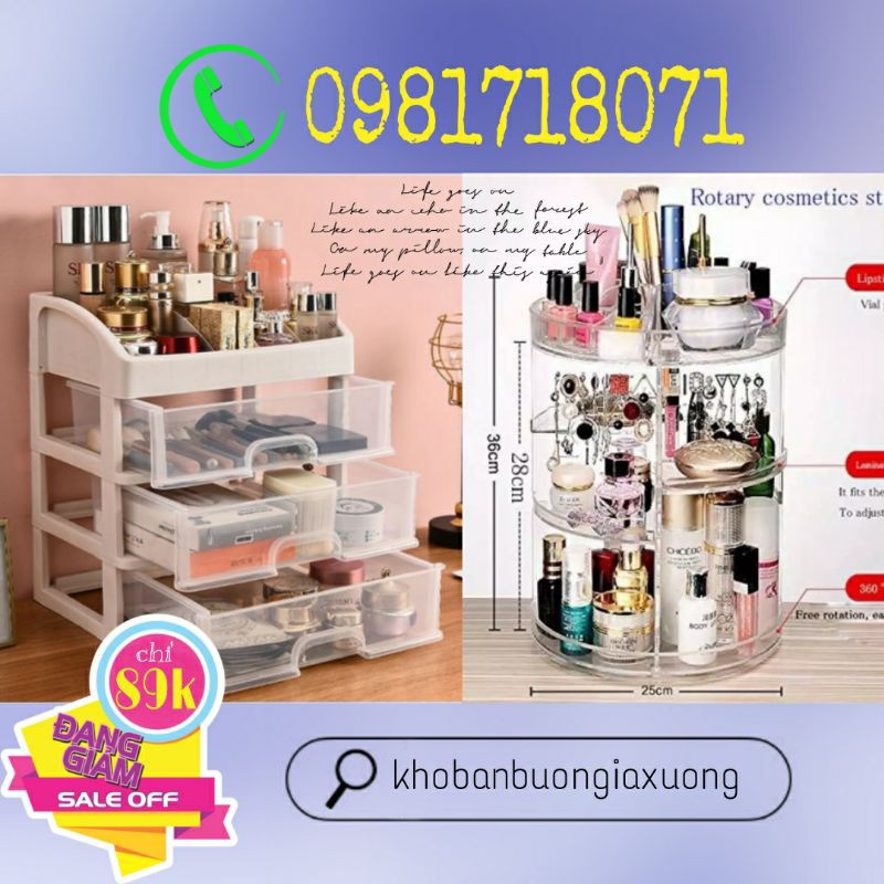 (Hàng chất lượng loại 1) (Hàng loại 1) FREESHIP ĐƠN 99K_KỆ MỸ PHẨM TRỤ XOAY 360 ĐỘ TIỆN DỤNG (KHO BÁN BUÔN)