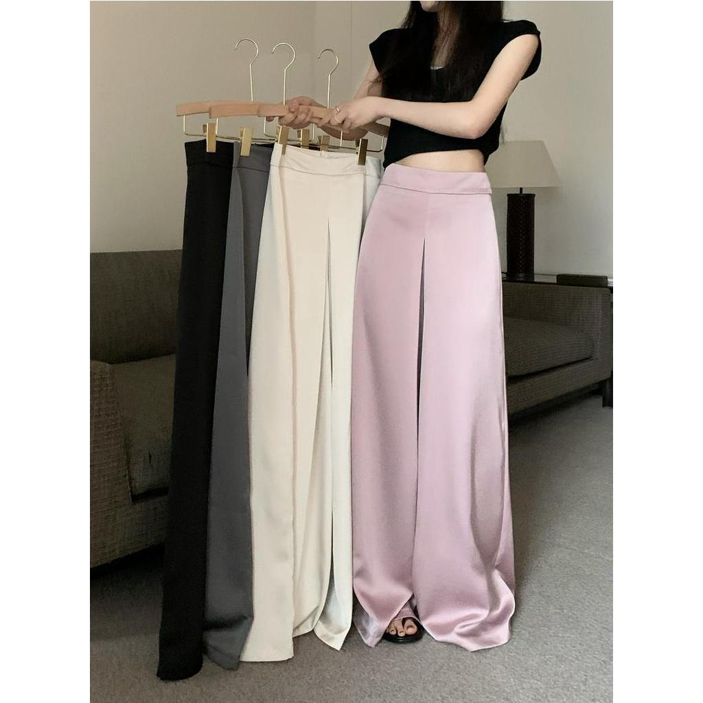 Quần Dài Ống Rộng Lưng Cao Màu Sắc Đơn Giản 63805