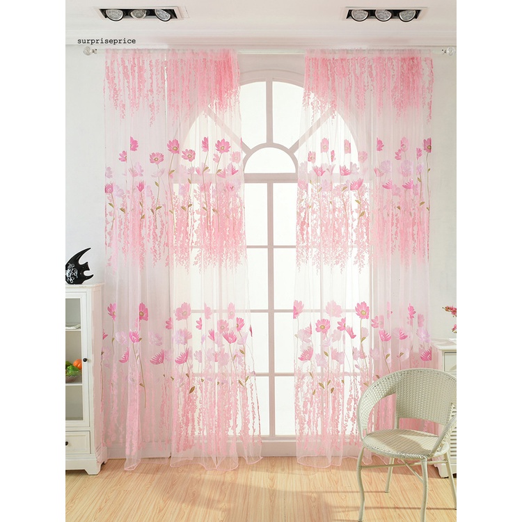 Rèm cửa sổ vải polyester họa tiết hoa trang trí nhà cửa