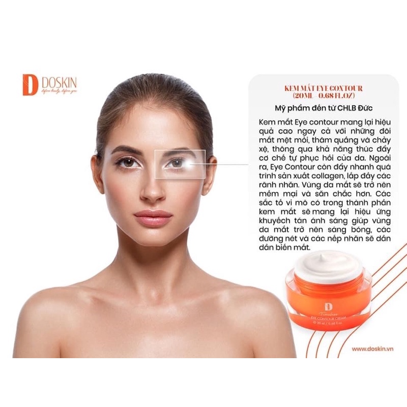 (Tặng 8 Mặt Nạ Kèm Theo)Kem Dưỡng Da Chống Nếp Nhăn Mắt Tối Ưu Doskin Mỹ Phẩm Đức | BigBuy360 - bigbuy360.vn
