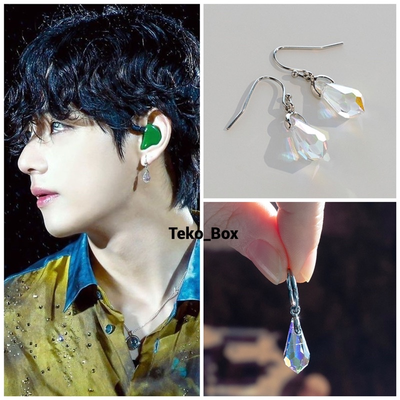 Bông tai Cheap moment BTS V đá pha lê (chính hãng) | Rihit Piercing Ring Earrings
