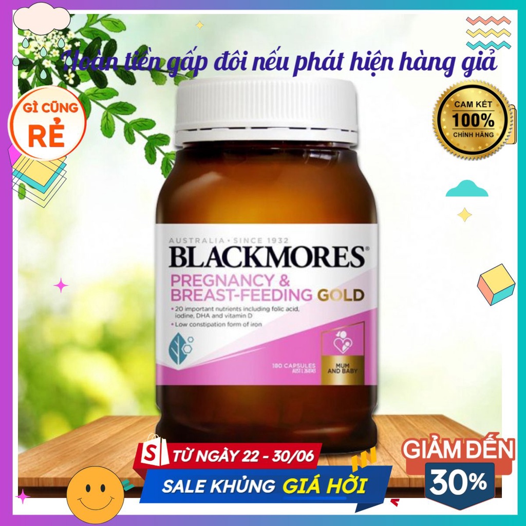 Viên uống tổng hợp Vitamin cho bà bầu - Blackmores Pregnancy & Breastfeeding Gold 180V [Úc]