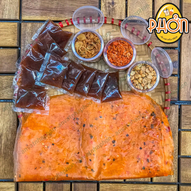 Combo bánh tráng dẻo tôm tứ vị chấm me, bánh tráng me siêu ngon - Ăn Vặt Nhà Phởn
