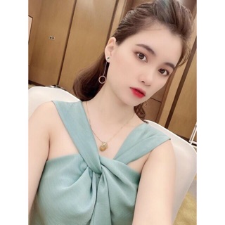 Áo xoắn ngực chất lụa siêu mát