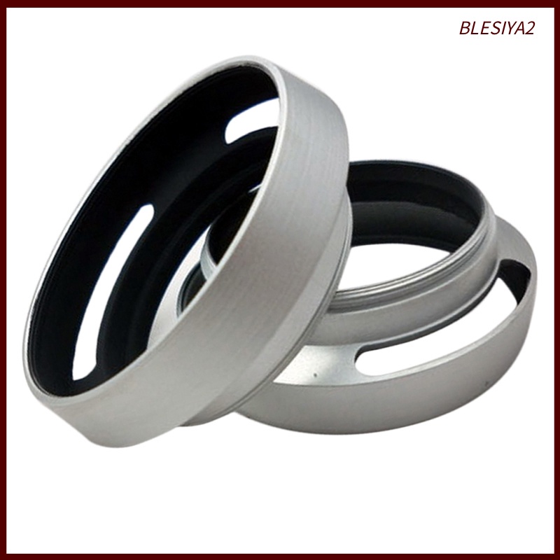 2pcs 40.5mm Metal Tilted Vented Lens Hood Shade for Leica M Aluminum Silver
