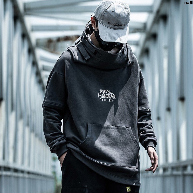 Áo Khoác Hoodie Cổ Cao Dáng Rộng Phong Cách Hip Hop Cá Tính Cho Nam Và Nữ